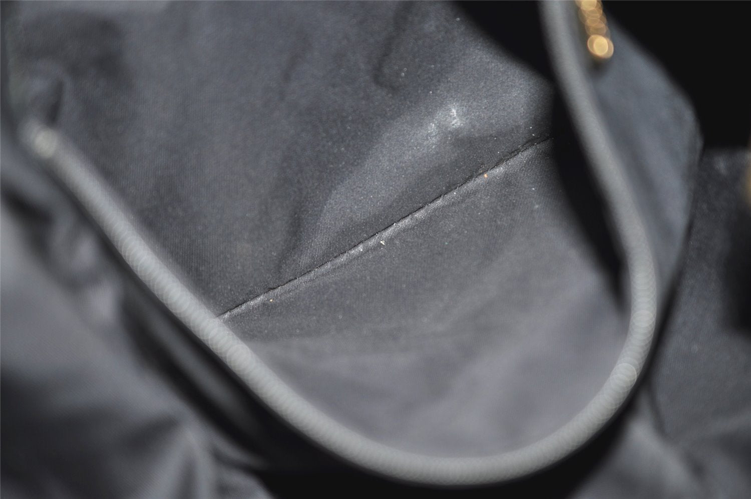 Authentic CHANEL New Travel Line Shoulder Tote Bag Nylon Leather Black 0818J