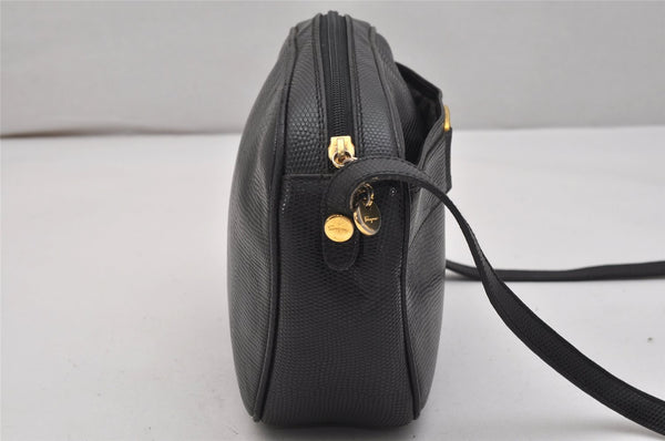 Authentic Salvatore Ferragamo Vara Shoulder Body Cross Bag Leather Black 0818K
