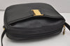 Authentic Salvatore Ferragamo Vara Shoulder Body Cross Bag Leather Black 0818K