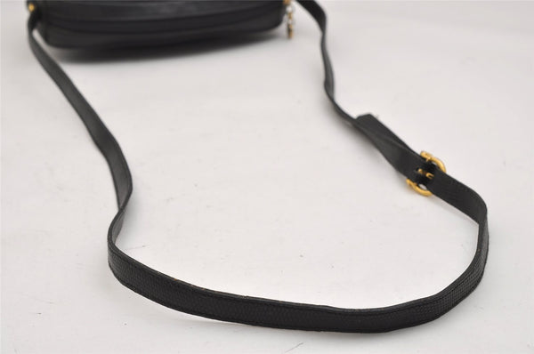 Authentic Salvatore Ferragamo Vara Shoulder Body Cross Bag Leather Black 0818K