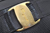 Authentic Salvatore Ferragamo Vara Shoulder Body Cross Bag Leather Black 0818K