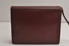 Authentic Cartier Must de Cartier Clutch Hand Bag Leather Bordeaux Red 0820K