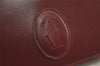 Authentic Cartier Must de Cartier Clutch Hand Bag Leather Bordeaux Red 0820K