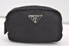 Authentic PRADA Vintage Nylon Leather Pouch Purse Black 0821K