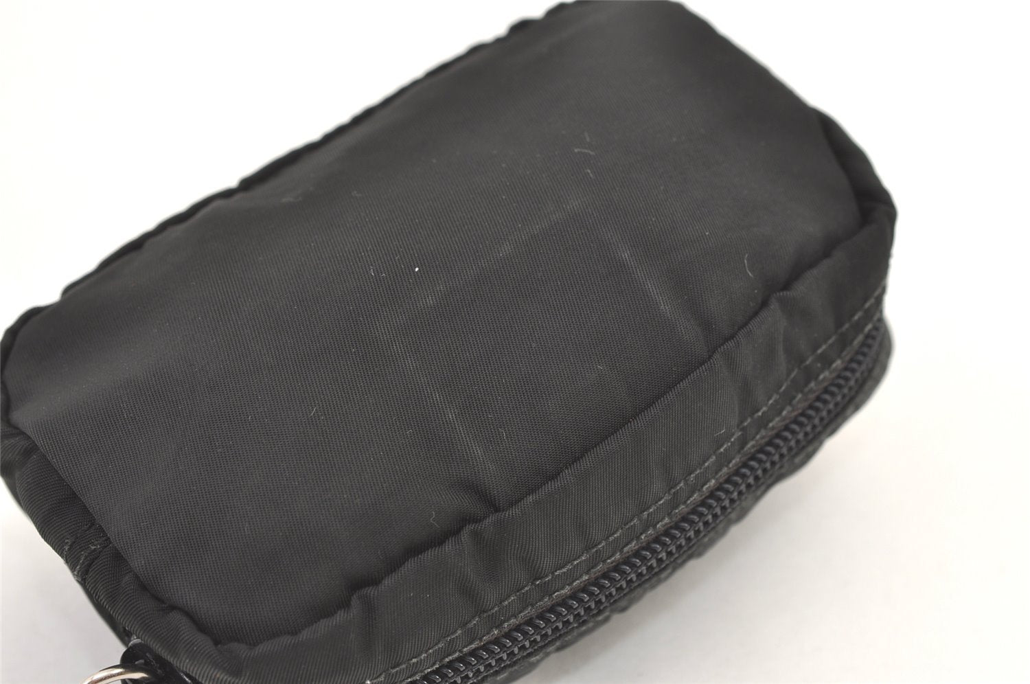 Authentic PRADA Vintage Nylon Leather Pouch Purse Black 0821K