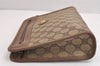 Authentic GUCCI Vintage Clutch Hand Bag Purse GG PVC Leather Brown Junk 0822J