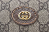 Authentic GUCCI Vintage Clutch Hand Bag Purse GG PVC Leather Brown Junk 0822J