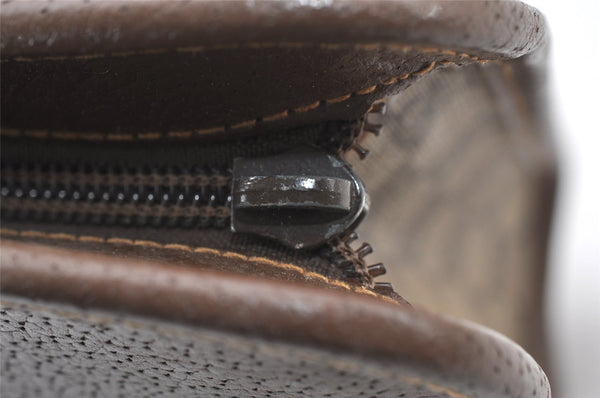 Authentic GUCCI Vintage Clutch Hand Bag Purse GG PVC Leather Brown Junk 0822J