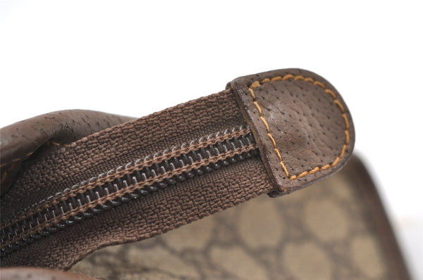 Authentic GUCCI Vintage Clutch Hand Bag Purse GG PVC Leather Brown Junk 0822J