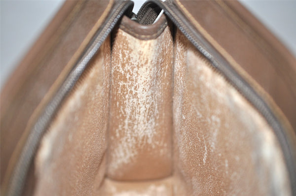 Authentic GUCCI Vintage Clutch Hand Bag Purse GG PVC Leather Brown Junk 0822J