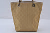 Authentic GUCCI Vintage Shoulder Tote Bag GG Canvas Leather 0021099 Gold 0823J