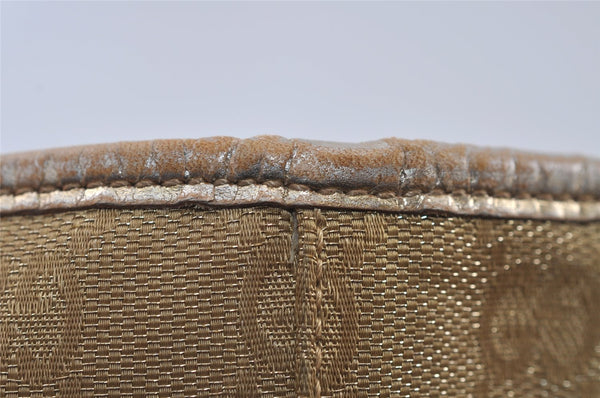 Authentic GUCCI Vintage Shoulder Tote Bag GG Canvas Leather 0021099 Gold 0823J