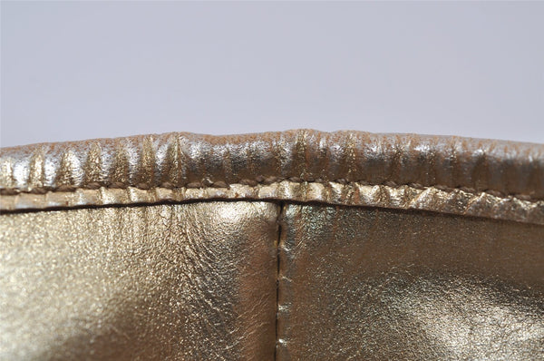 Authentic GUCCI Vintage Shoulder Tote Bag GG Canvas Leather 0021099 Gold 0823J