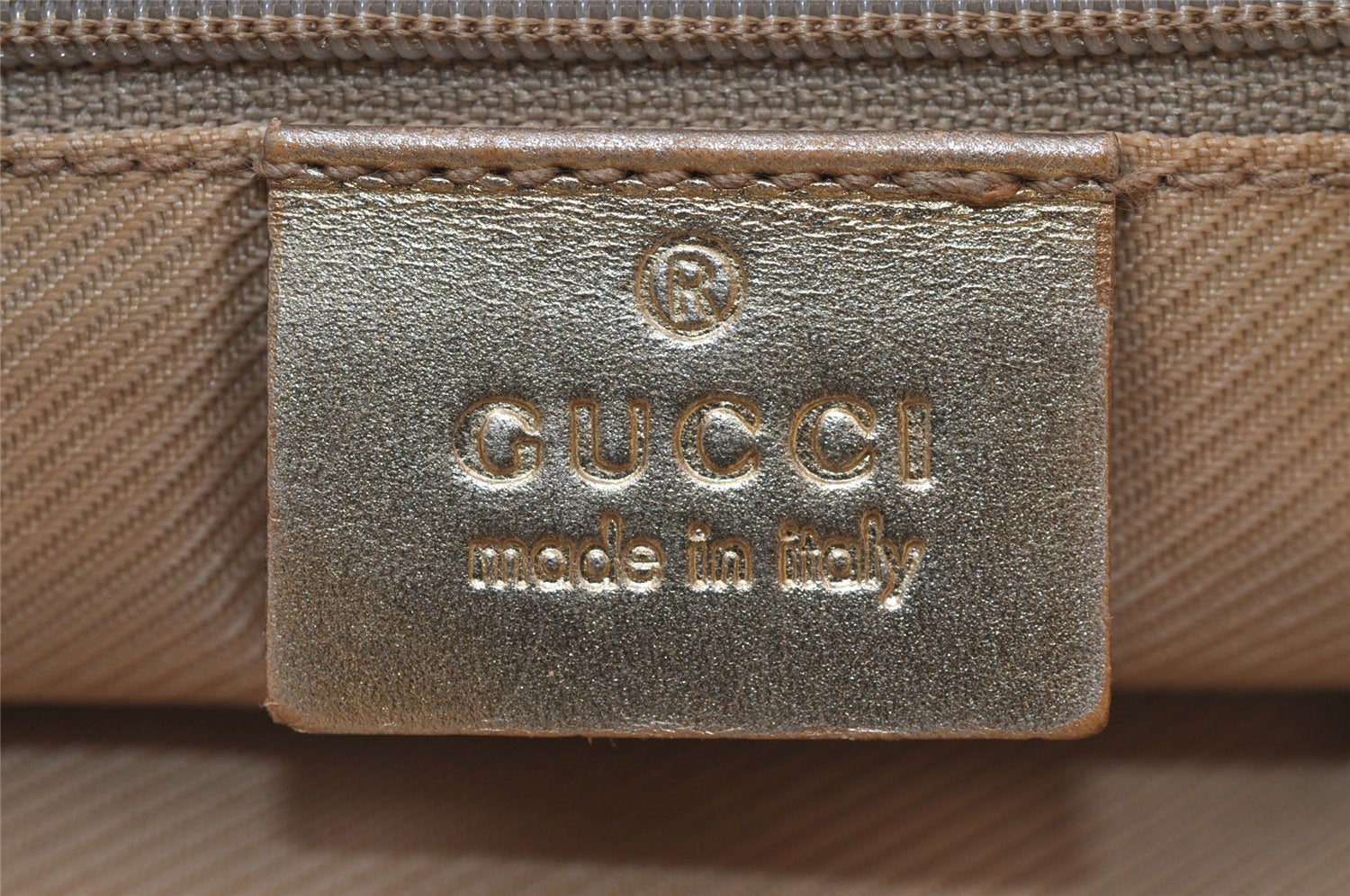 Authentic GUCCI Vintage Shoulder Tote Bag GG Canvas Leather 0021099 Gold 0823J