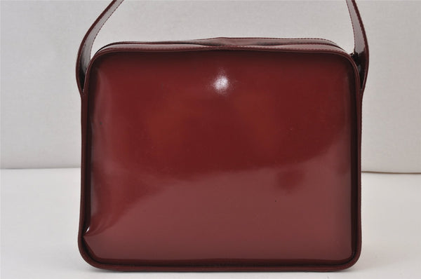 Authentic GUCCI Shoulder Hand Bag Enamel Bordeaux Red 0013032 Junk 0823K