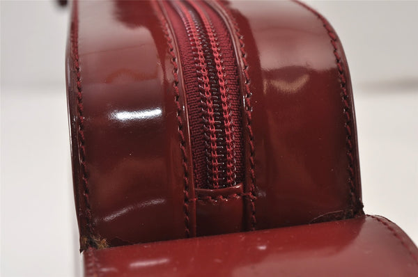 Authentic GUCCI Shoulder Hand Bag Enamel Bordeaux Red 0013032 Junk 0823K