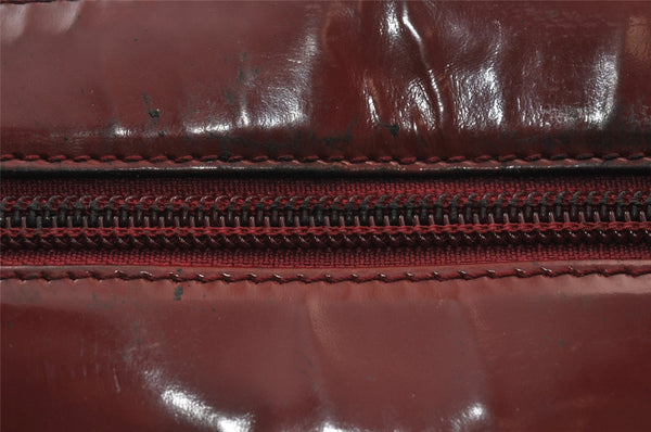 Authentic GUCCI Shoulder Hand Bag Enamel Bordeaux Red 0013032 Junk 0823K