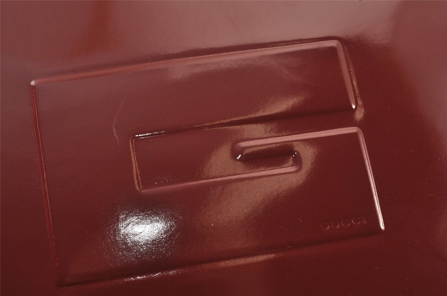 Authentic GUCCI Shoulder Hand Bag Enamel Bordeaux Red 0013032 Junk 0823K