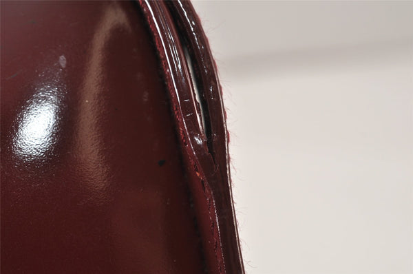 Authentic GUCCI Shoulder Hand Bag Enamel Bordeaux Red 0013032 Junk 0823K