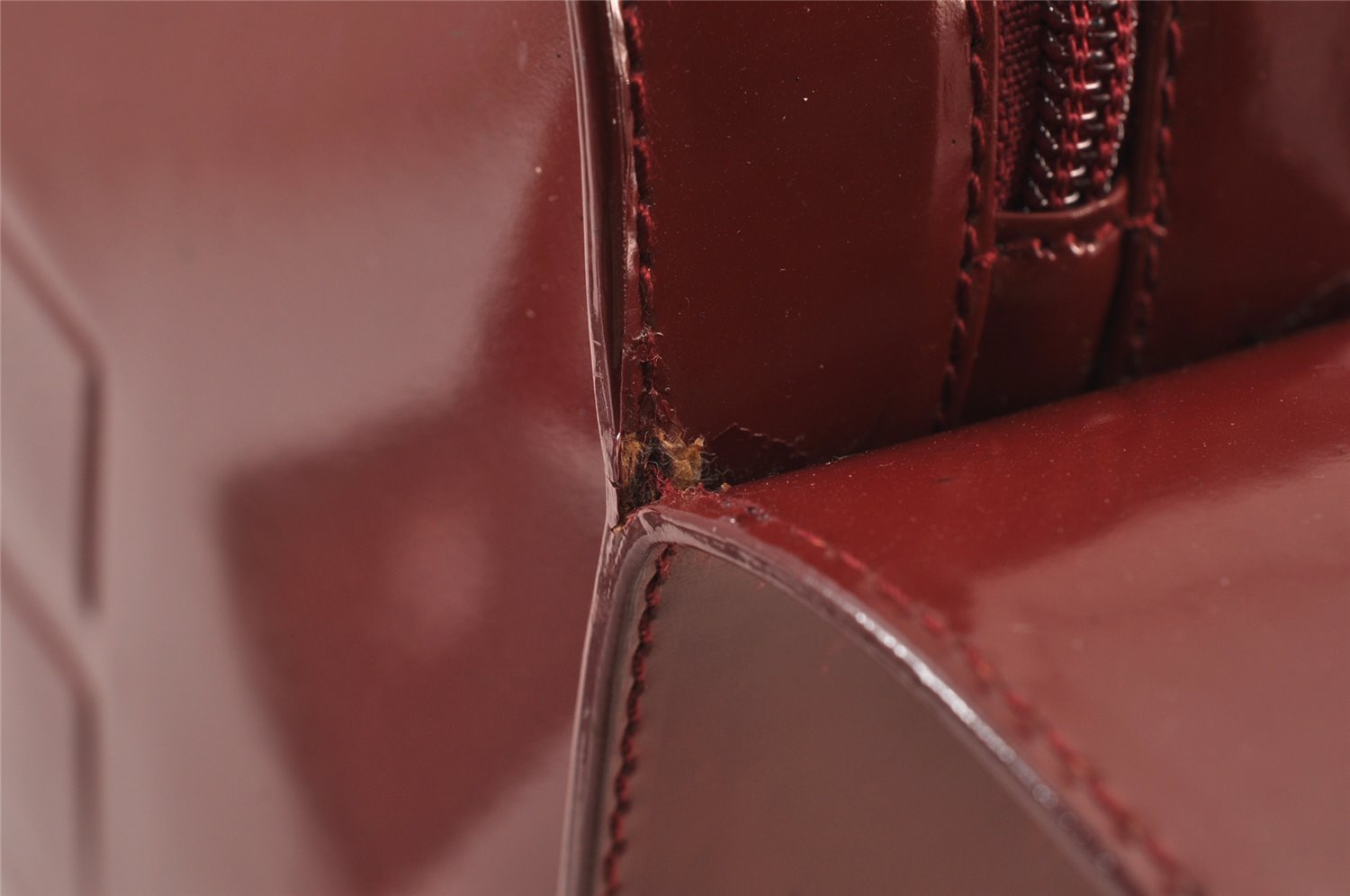 Authentic GUCCI Shoulder Hand Bag Enamel Bordeaux Red 0013032 Junk 0823K