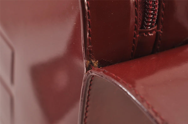 Authentic GUCCI Shoulder Hand Bag Enamel Bordeaux Red 0013032 Junk 0823K