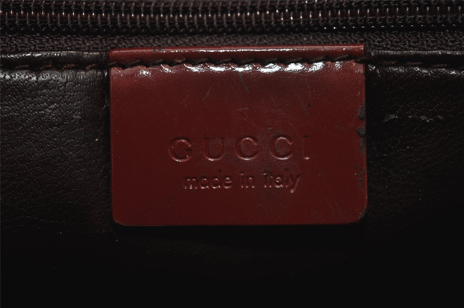 Authentic GUCCI Shoulder Hand Bag Enamel Bordeaux Red 0013032 Junk 0823K