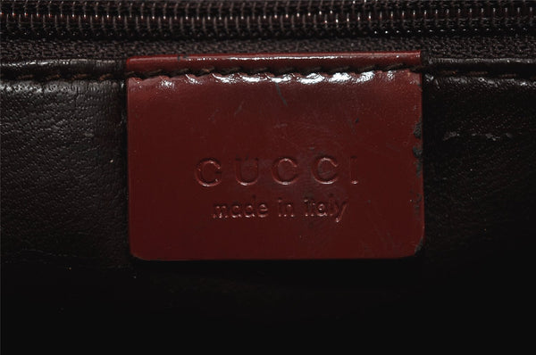 Authentic GUCCI Shoulder Hand Bag Enamel Bordeaux Red 0013032 Junk 0823K