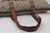 Authentic GUCCI Web Sherry Line GG Plus Tote Bag GG PVC Leather Brown 0824J