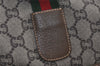 Authentic GUCCI Web Sherry Line GG Plus Tote Bag GG PVC Leather Brown 0824J