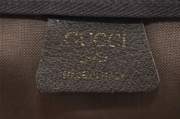 Authentic GUCCI Web Sherry Line GG Plus Tote Bag GG PVC Leather Brown 0824J