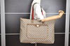 Authentic GUCCI Web Sherry Line GG Plus Tote Bag GG PVC Leather Brown 0824J