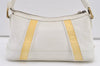 Authentic BURBERRY Vintage Leather Shoulder Hand Bag Purse White 0824K