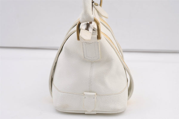 Authentic BURBERRY Vintage Leather Shoulder Hand Bag Purse White 0824K