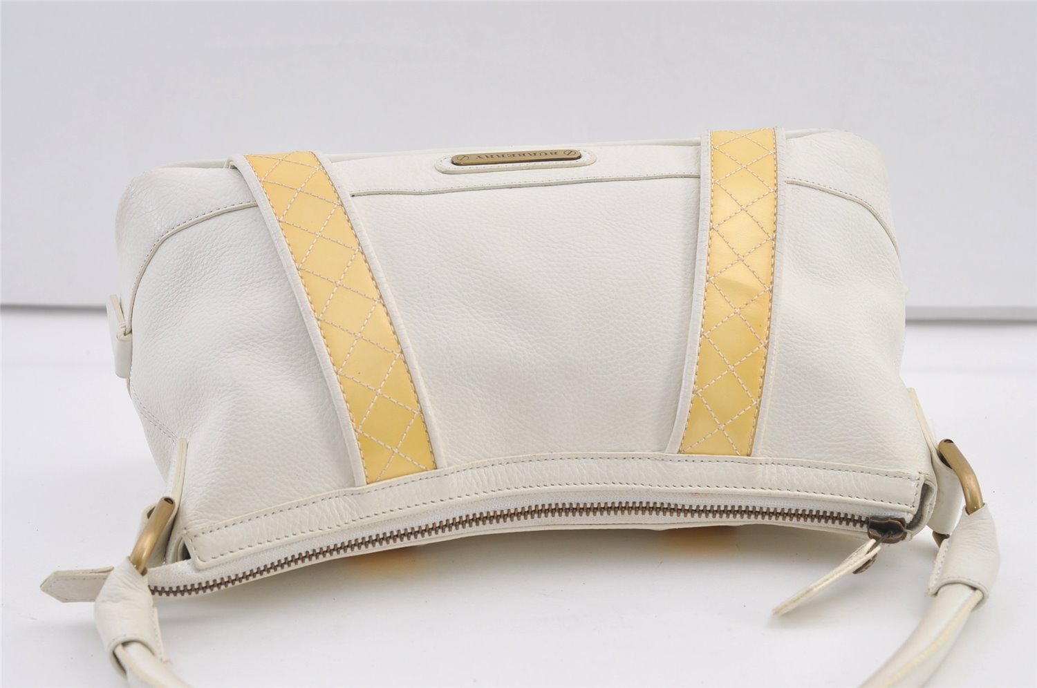Authentic BURBERRY Vintage Leather Shoulder Hand Bag Purse White 0824K