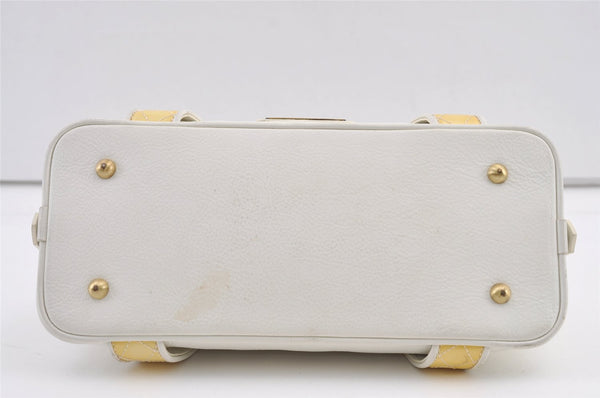 Authentic BURBERRY Vintage Leather Shoulder Hand Bag Purse White 0824K