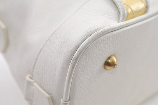 Authentic BURBERRY Vintage Leather Shoulder Hand Bag Purse White 0824K