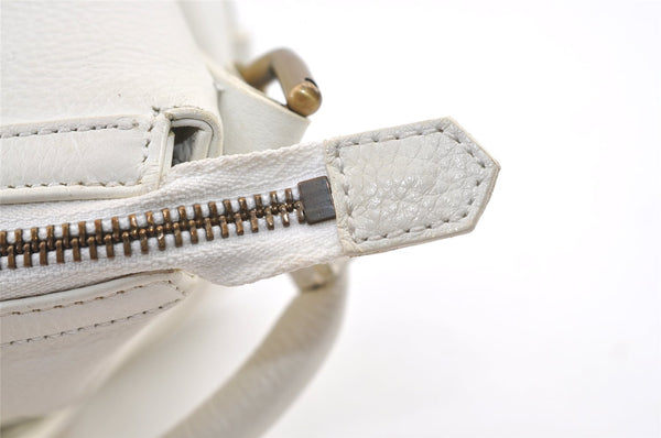 Authentic BURBERRY Vintage Leather Shoulder Hand Bag Purse White 0824K