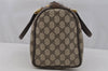 Authentic GUCCI Web Sherry Line Hand Boston Bag GG PVC Leather Brown Junk 0825J
