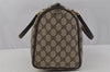 Authentic GUCCI Web Sherry Line Hand Boston Bag GG PVC Leather Brown Junk 0825J