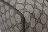 Authentic GUCCI Web Sherry Line Hand Boston Bag GG PVC Leather Brown Junk 0825J