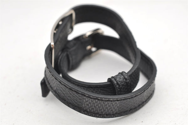 Authentic Louis Vuitton Damier Graphite Bracelet Signit Black M6616E LV 0826I