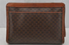 Authentic CELINE Macadam Blason Pattern Clutch Hand Bag PVC Leather Brown 0827J