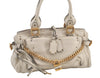 Authentic Chloe Vintage Paddington Leather Shoulder Hand Bag White 0827K