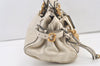 Authentic Chloe Vintage Paddington Leather Shoulder Hand Bag White 0827K