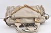 Authentic Chloe Vintage Paddington Leather Shoulder Hand Bag White 0827K