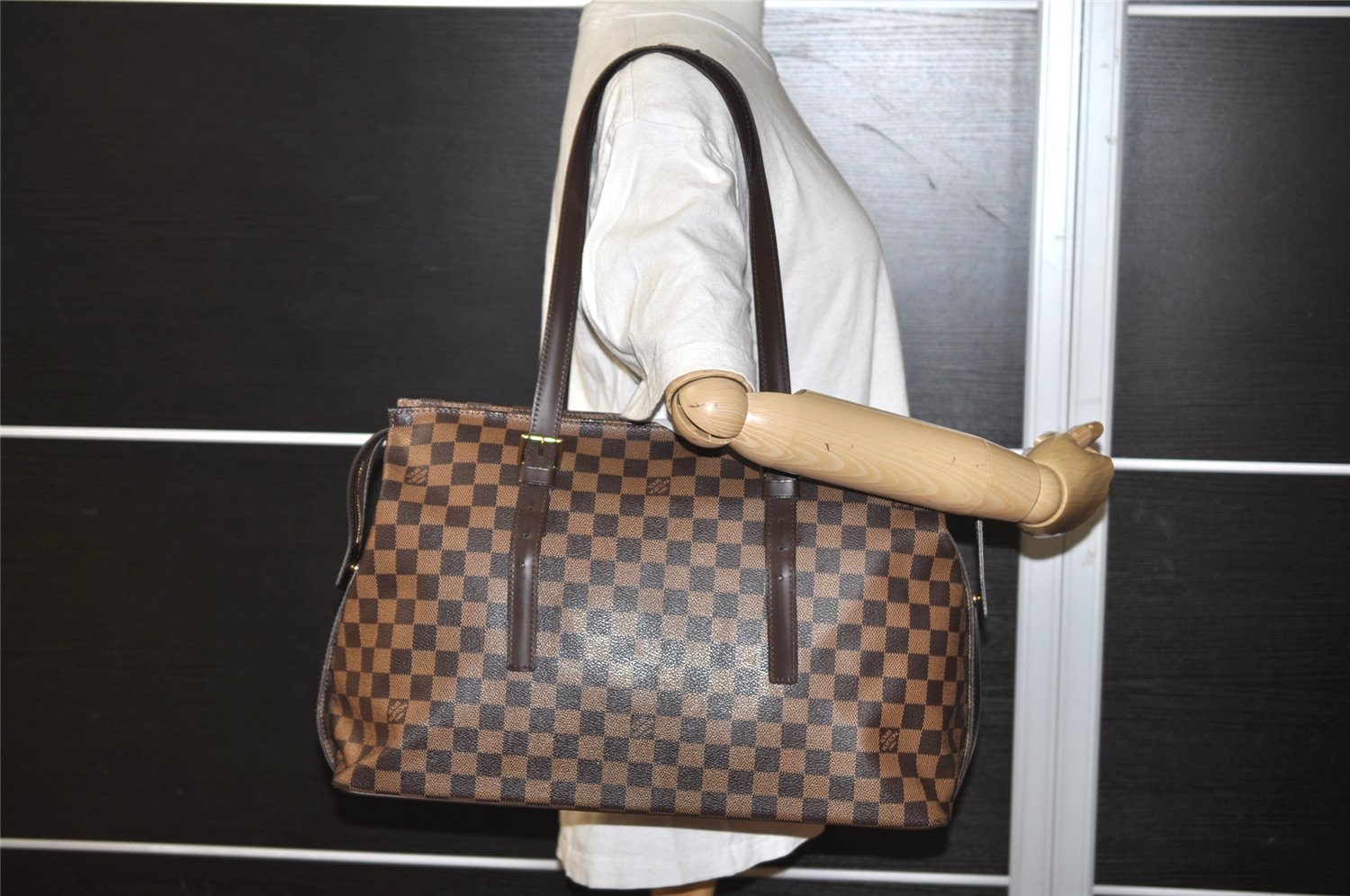 Authentic Louis Vuitton Damier Chelsea Shoulder Tote Bag N51119 LV 0829J