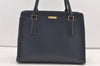 Authentic BURBERRY Vintage Leather Shoulder Hand Bag Navy Blue 0830K