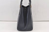 Authentic BURBERRY Vintage Leather Shoulder Hand Bag Navy Blue 0830K