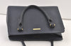 Authentic BURBERRY Vintage Leather Shoulder Hand Bag Navy Blue 0830K
