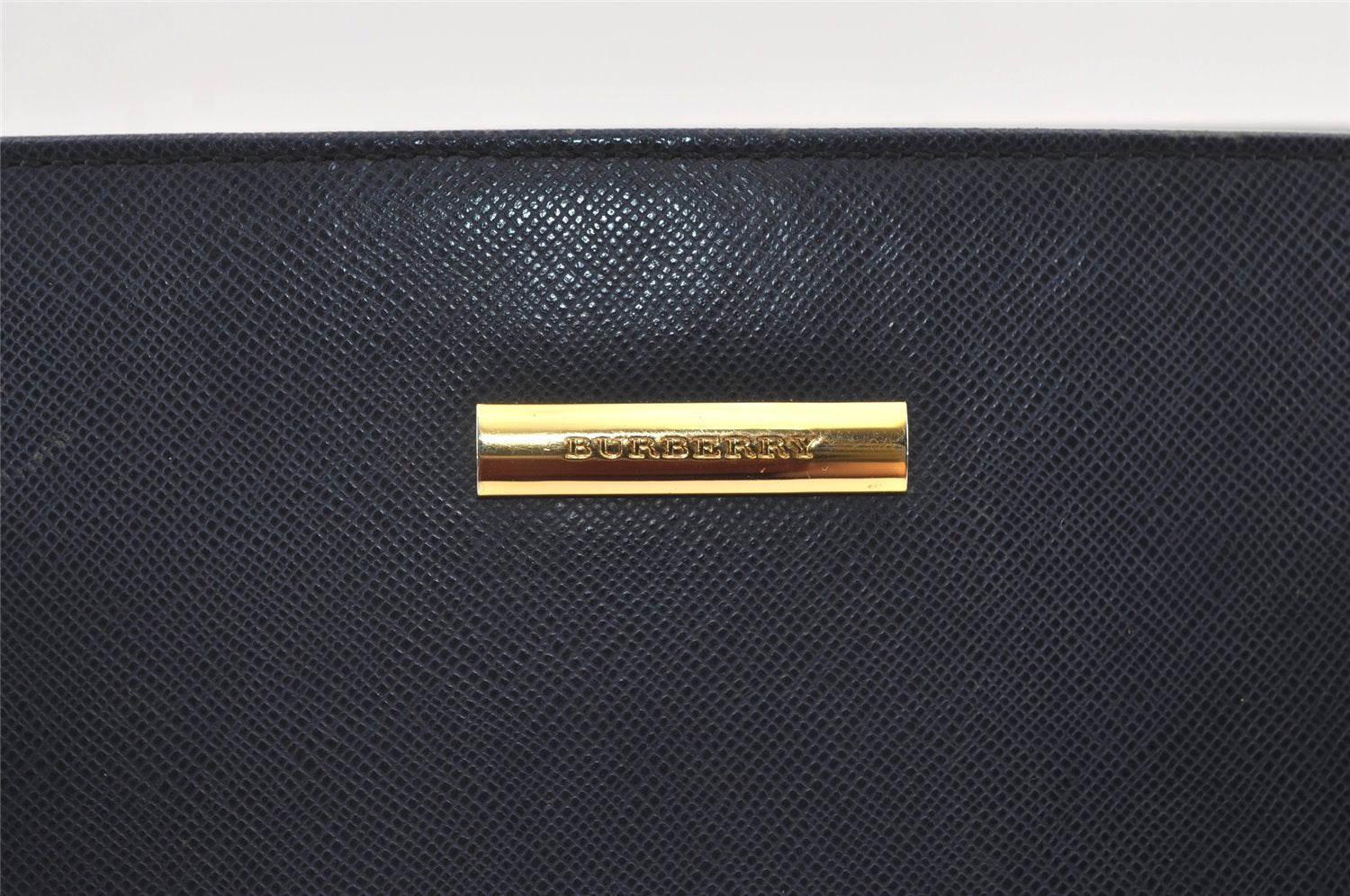 Authentic BURBERRY Vintage Leather Shoulder Hand Bag Navy Blue 0830K